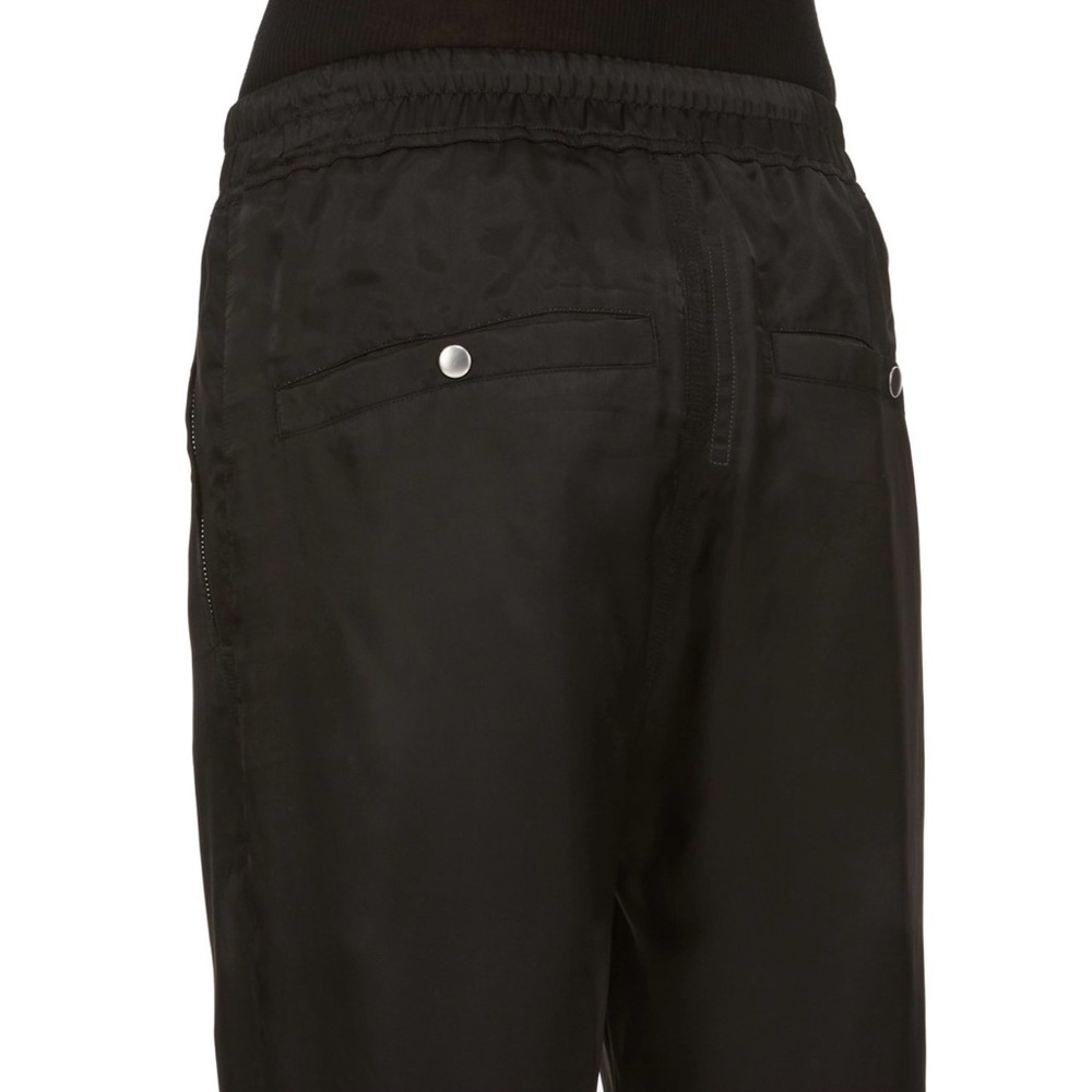 NWT💕Rick Owens Drawstring Cupro Crop Track Pants in Black Size 4 - Picture 3 of 16